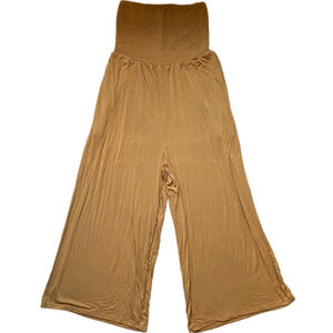 American Eagle Outfitters Brown Wide-Leg Strapless Jumpsuit